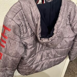 Tommy Hilfiger Gray Jacket with Red Zipper